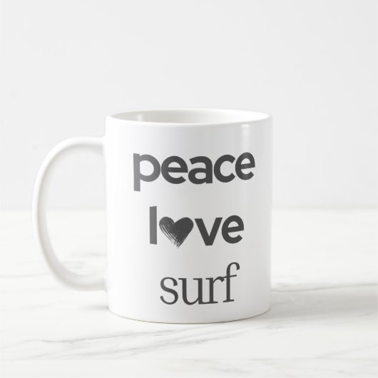 Peace Love Surf | Coastal Surfer Beach House Kaffeetasse (Links)