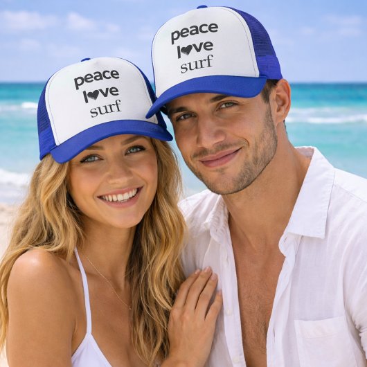 Peace Love Surf -Coastal Surfer Life- Beach Lover Truckerkappe