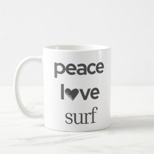 Peace Love Surf -Küsten-Surfer-Leben- Strandliebha Kaffeetasse