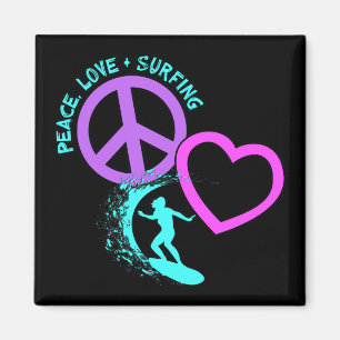 PEACE-LOVE-SURFING MAGNET