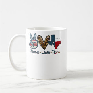 Peace Love Texas TX Texas Flag Funny City Home Roo Kaffeetasse