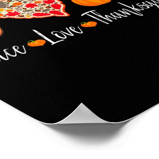 Peace Love Thanksgiving Turkey Fall Autumn Thanksg Poster (Ecke)