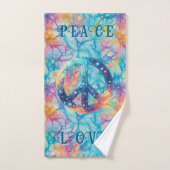 Peace Love Tie-Dye Badhandtuch Set (Handtuch)