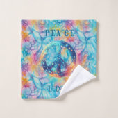 Peace Love Tie-Dye Badhandtuch Set (Waschlappen)