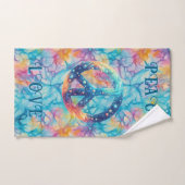 Peace Love Tie-Dye Badhandtuch Set (Handtuch)