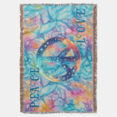 Peace Love Tie-Dye Decke (Vorderseite Vertikal)