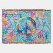 Peace Love Tie-Dye Decke (Vorderseite)