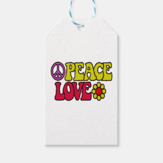 PEACE LOVE TIE DYE HIPPIE SYMBOL GIFT TAGS GESCHENKANHÄNGER