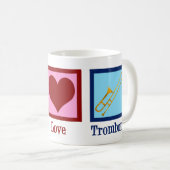 Peace Love Trombone Player Kaffeetasse (VorderseiteRechts)
