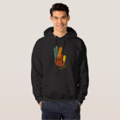 Peace Love Turkey Grateful Turkey Hand Sign Thanks Hoodie (Vorne ganz)