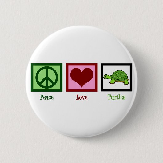 Peace Love Turtles Button (Vorderseite)