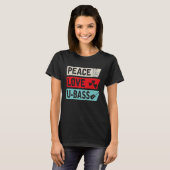 Peace Love U Bass Strings Ukelele Music U Bass Ins T-Shirt (Vorne ganz)