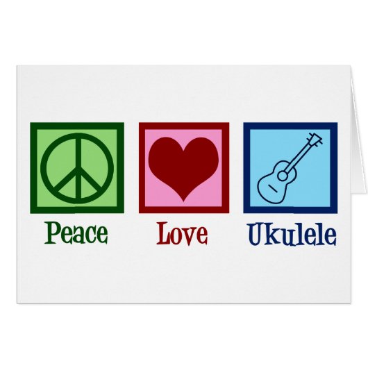 Peace Love Ukulele Card (Vorderseite (Horizontal))