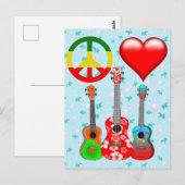 Peace Love Ukuleles Postkarte (Vorne/Hinten)