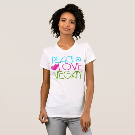 . Peace.Love.Vegan. T-Shirt (Vorne ganz)