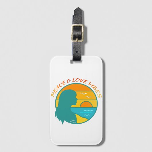Peace & Love Vibes Gepäckanhänger (Vorderseite Vertikal)