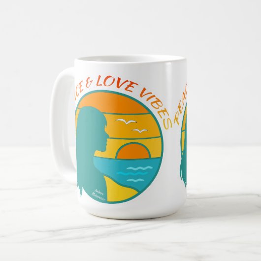 Peace & Love Vibes Kaffeetasse (Vorderseite Links)