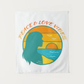 Peace & Love Vibes Wandteppich (Vorderseite)