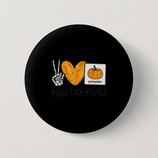 Peace Love Visuals Sped Teacher Pumpkin Skeleton H Button (Vorderseite)