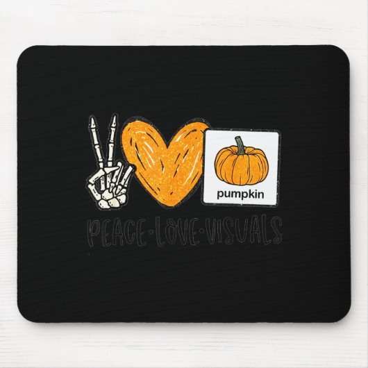 Peace Love Visuals Sped Teacher Pumpkin Skeleton H Mousepad (Vorne)