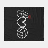 Peace Love Volleyball Player Graphic  Fleecedecke (Vorderseite (Horizontal))