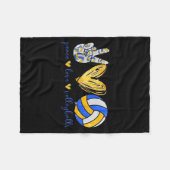 Peace Love Volleyball Retro Art Volleyball Player Fleecedecke (Vorderseite (Horizontal))