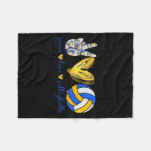 Peace Love Volleyball Retro Art Volleyball Player Fleecedecke (Vorderseite (Horizontal))