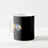 Peace Love Volleyball Retro Art Volleyball Player Kaffeetasse (Vorderseite Links)
