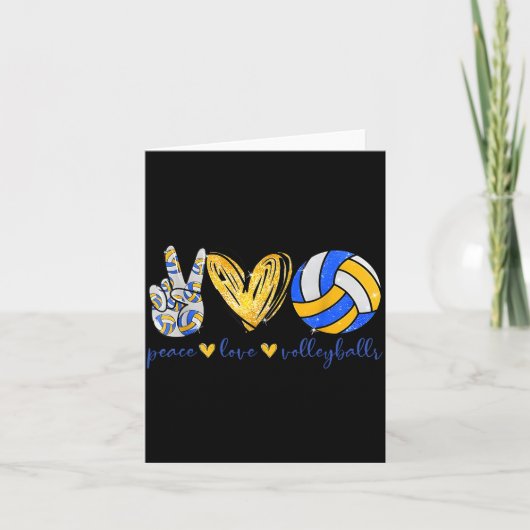 Peace Love Volleyball Retro Art Volleyball Player  Karte (Vorderseite)