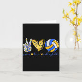 Peace Love Volleyball Retro Art Volleyball Player  Karte (Gelbe Blume)
