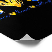 Peace Love Volleyball Retro Art Volleyball Player Poster (Ecke)