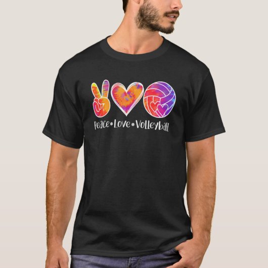 Peace Love Volleyball - Volleyball Lovers T-Shirt (Vorderseite)