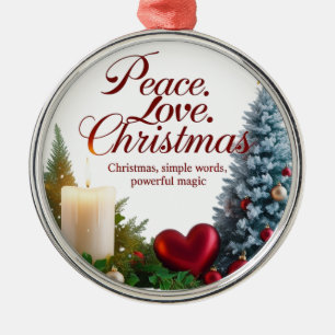Peace Love Weihnachten Premium-Rundschmuck  Ornament Aus Metall