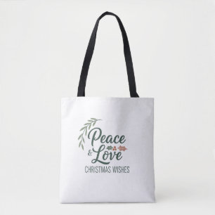 Peace & Love Weihnachts-Tragetasche Tasche