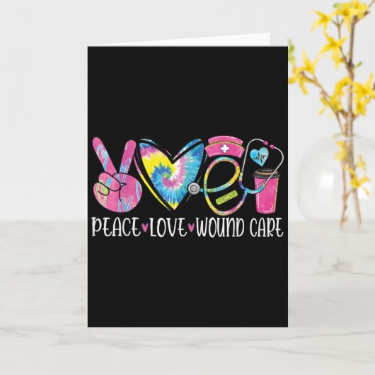 Peace Love Wound Care Nurse Nursing Heart Stethosc Karte (Gelbe Blume)
