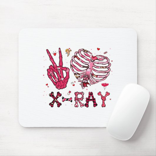 Peace Love X Ray Valentine  Mousepad (Mit Mouse)
