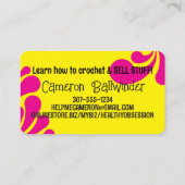 Peace love yarn knitter knitting crochet visitenkarte (Rückseite)