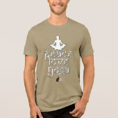 Peace Love Yoga T-Shirt Tri-Blend Shirt (Vorderseite)