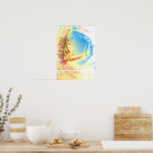 Peace Magical Christmas Tree Blue Art Print Poster (Küche)