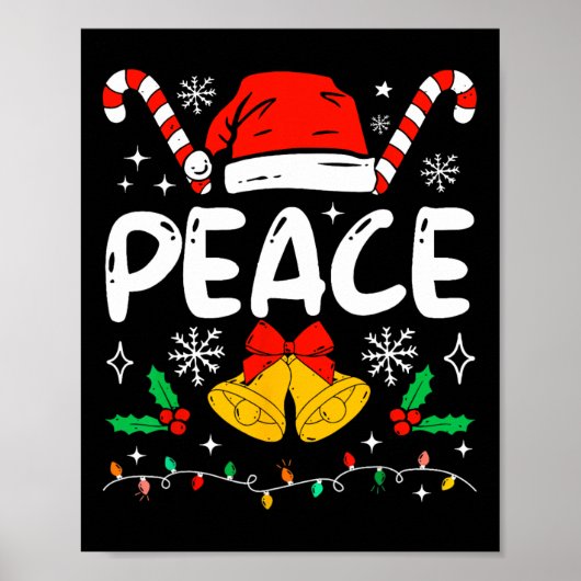 Peace Matching I Come In Peace Couples Santa Hat C Poster (Vorne)