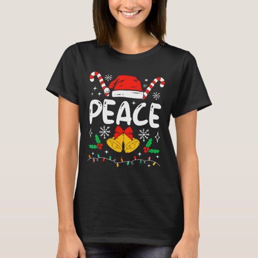 Peace Matching I Come In Peace Couples Santa Hat C T-Shirt (Vorderseite)