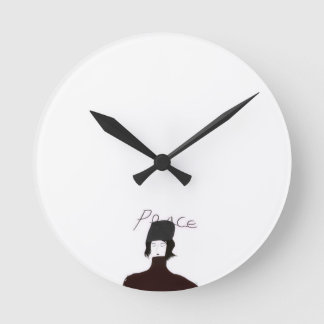 Peace Minimal Art Wall Clock Runde Wanduhr