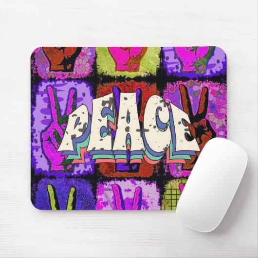 Peace Mouse Pad Mousepad (Mit Mouse)