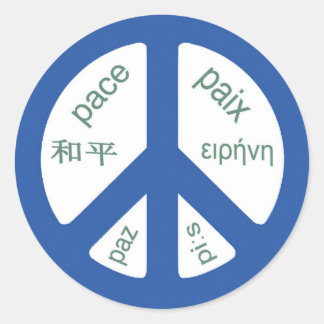 Peace Multilingual Runder Aufkleber