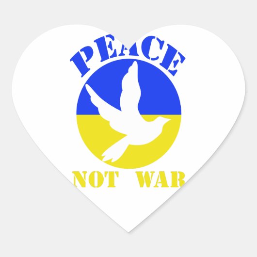 Peace not War - Peace for UKRAINE Herz-Aufkleber (Vorderseite)