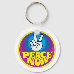 Peace Now Groovy Retro Hippie Style Peacesign Schlüsselanhänger