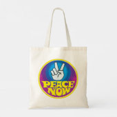 Peace Now Groovy Retro Hippie Style Peacesign Tragetasche (Rückseite)