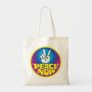 Peace Now Groovy Retro Hippie Style Peacesign Tragetasche