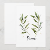 PEACE Olivenblatt Weihnachtsfeiertag Grußkarte Dankeskarte (Vorne/Hinten)
