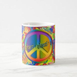 Peace Om Shanti BLUME POWER Kaffeetasse